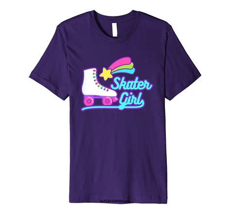 Men Funny T Shirt Women Cool Tshirt Retro Skater Girl Roller Skating