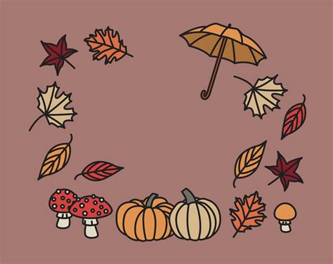 Premium Vector Clipart Cute Autumn Clipart Kawaii Fall Planner Doodles