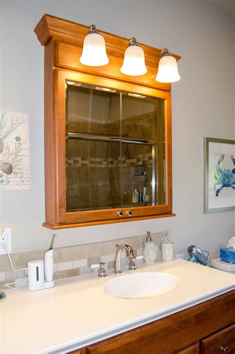 Choose from bathroom medicine cabinets with mirrors or wall mounted cabinets. Individual Medicine Cabinet with Overhead Lights on a ...
