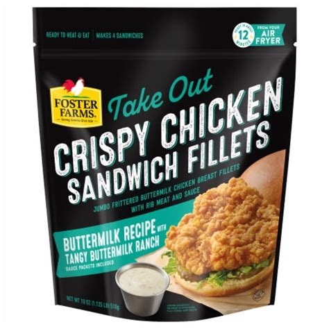 Foster Farms® Tangy Buttermilk Ranch Frozen Crispy Chicken Sandwich Fillets 4 Ct 18 Oz Qfc