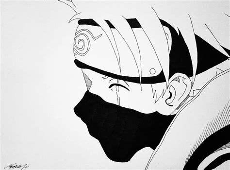 My Drawing Of Kakashi Hatake From Naruto In Black And White Kakashi