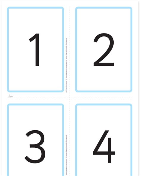 Number Flashcards 1 50 Free Printable Number Flashcards 1 50 Think