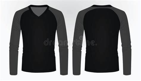 Long Sleeve T Shirt V Neck Stock Vector Illustration Of Back 105835484