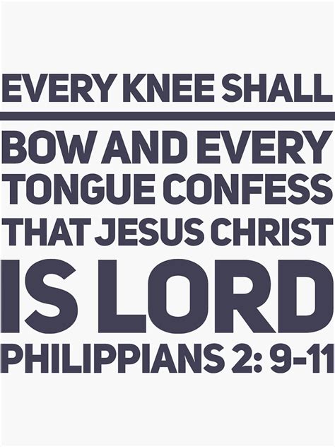 Every Knee Shall Bow Sticker For Sale By Cartersteel Redbubble