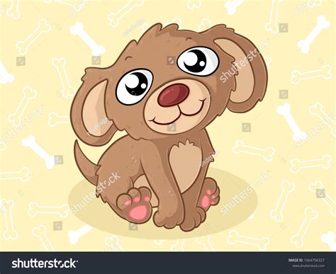 Cute Cartoon Dog Big Eyes Stock Vector Royalty Free 1064756327