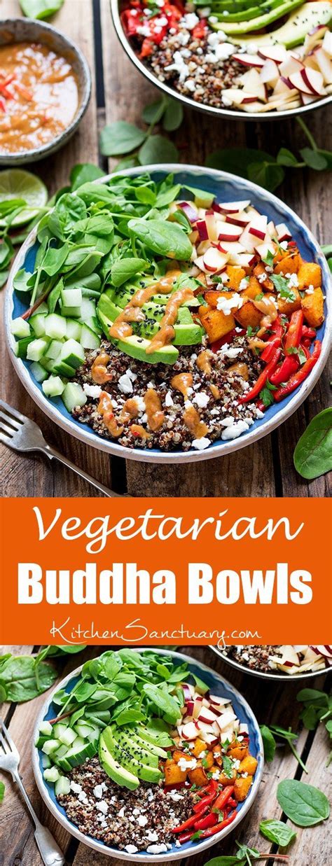 Buddhabowls These Vegetarian Buddha Bowls With Spicy Peanut Sauce Make