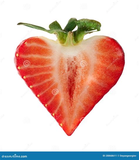 Strawberry Heart Shape Stock Image Image Of Natural 28868611
