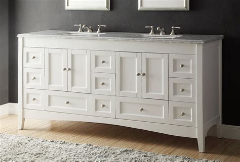 A vanity unit is an irreplaceable thing in any interior. 72 inch Bathroom Vanity Cottage Shaker Beach Style White ...