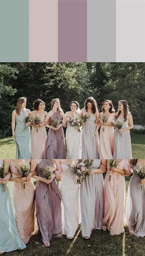 Bridesmaid Dresses Color Palette Pastel Bridesmaids Mismatched Bridesmaid Dresses Wedding