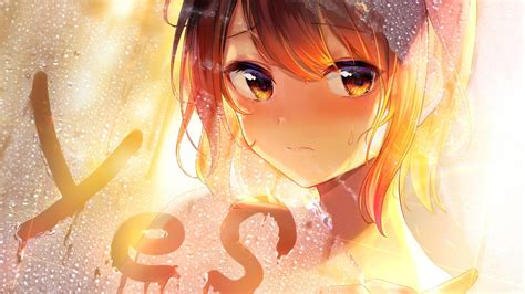 Download 1920x1080 Cute Anime Girl Brown Hair Blushes
