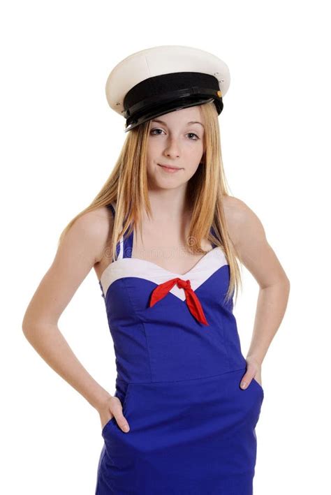 Teen Girl Wearing Sailor Suit Fashion Stock Photo Image Of Positive