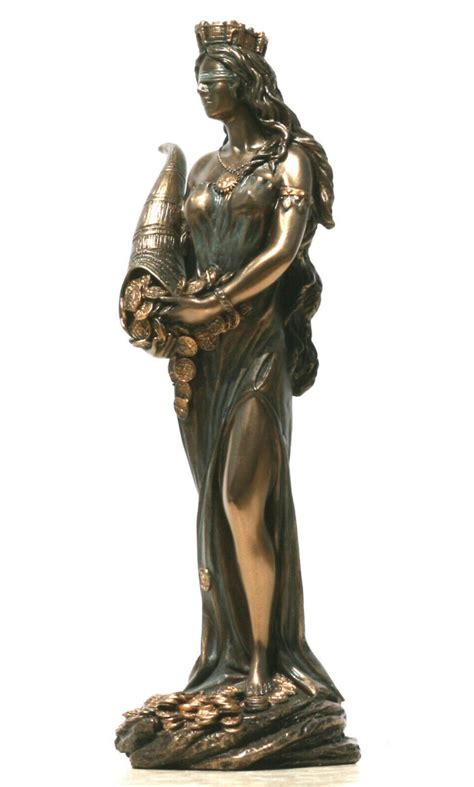 Goddess Fortune Tyche Luck Fortuna Statue Sculpture Figure Bronze