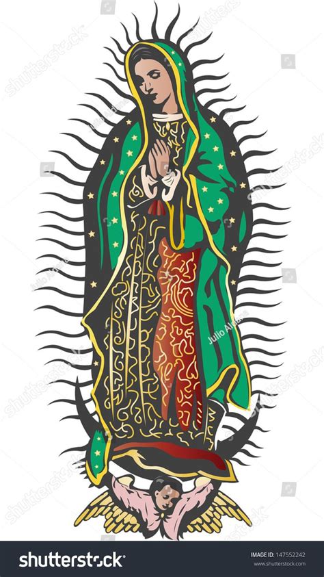 Virgin Guadalupe Mexican Virgen De Guadalupe Stock Vector Royalty Free