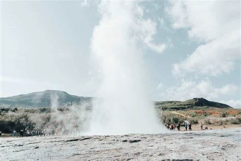 Strokkur And Geysir Hot Springs In Iceland