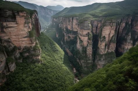 Majestic Canyons With Tall Cliffs And Waterfalls Surrounded By
