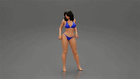 archivo 3d chica sexy en bikini posando de pie en la playa・diseño de impresora 3d para descargar
