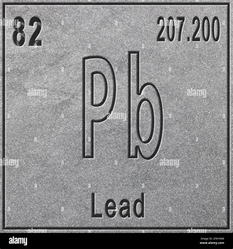 Lead Chemical Element Sign With Atomic Number And Atomic Weight