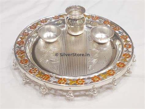 Silver Pooja Thali 925 Bis Hallmarked