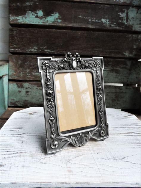 Vintage Pewter Picture Frame Ornate Baroque Victorian Style Etsy