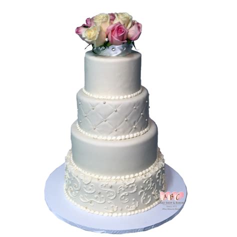 1814 4 Tier Elegant Wedding Cake Abc Cake Shop