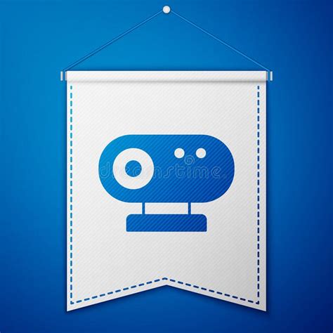 Blue Web Camera Icon Isolated On Blue Background Chat Camera Webcam