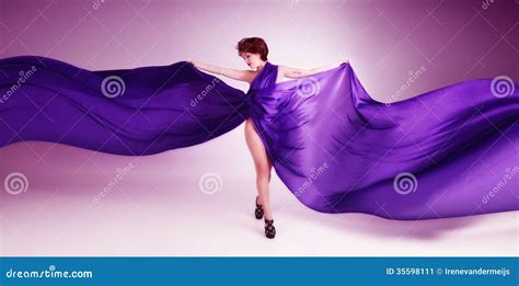 Beautiful Young Woman In Purple Dress Stock Image Image Of Chick