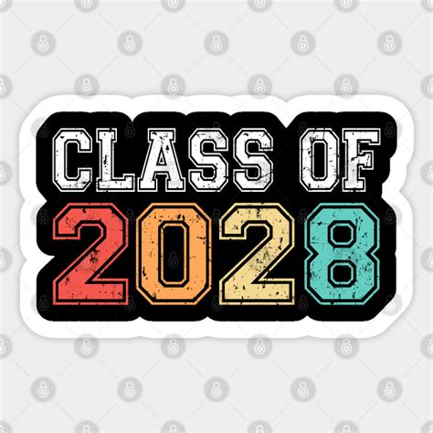 Class Of 2028 Graduation Retro Vintage Class Of 2028 Sticker