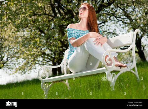 Sunbathing Garden Woman High Resolution Stock Photography And Images