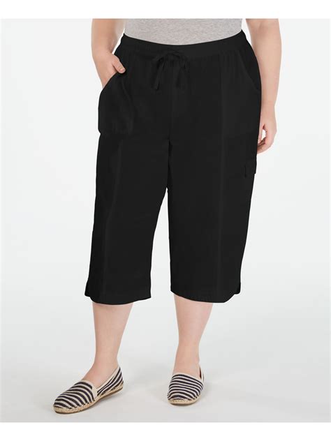 Karen Scott Karen Scott Womens Black Capri Pants Plus Size X Walmart Com Walmart Com