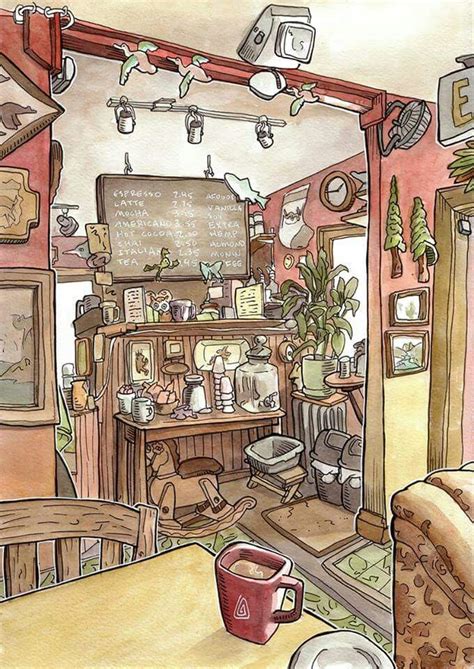 Steven Reddy A Coffee Shop Illustration Sketches Watercolor