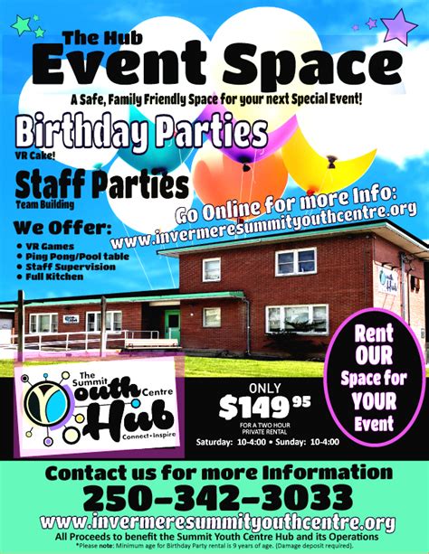 Explore 13,000+ spaces, read unbiased reviews, and find a space near you. Space Rental - Summit Youth Centre - Invermere, BC