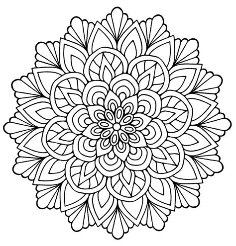 Gorgeous Mandala Or Big Symmetric Flower Coloring For Adults Is