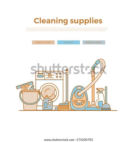 Household Cleaning Supplies Isolated Icons Set Stock Vector Royalty