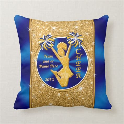 Blue And Gold Senior Night Ts For Cheerleaders Throw Pillow Size