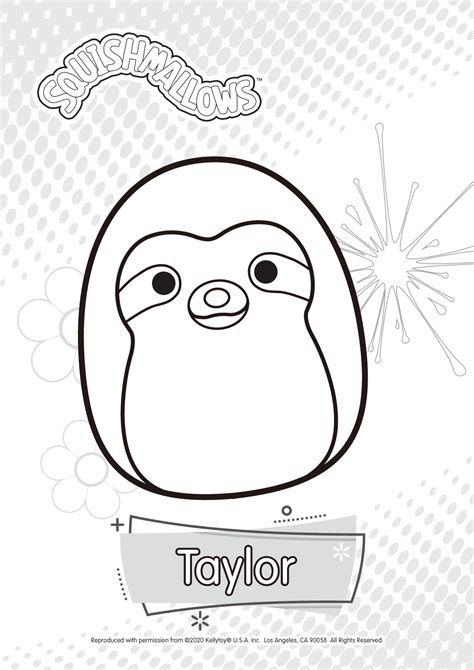 Squishmallows Taylor Coloring Pages