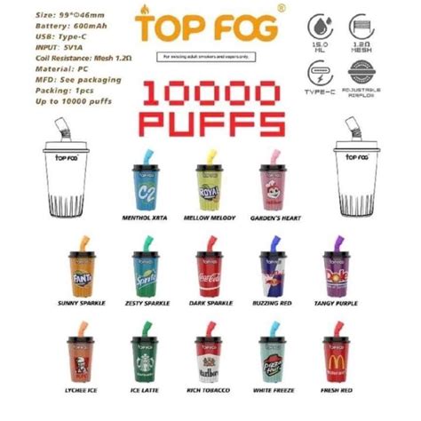 Top Fog Up To 10k Puffs Disposable Vape Pod Vaping Dispo 10000 Puffs