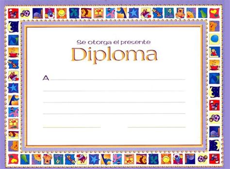 Diploma Infantil Diplomas Infantiles Diplomas Para Imprimir