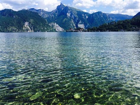 Lake Traunsee At Traunkirchen Upper Austria Stock Image Image Of