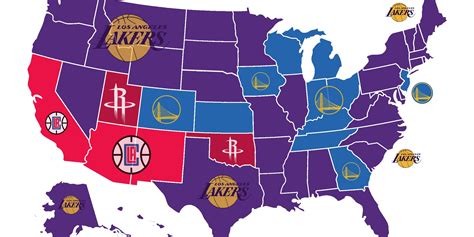 Map Of Nba Teams Braineds
