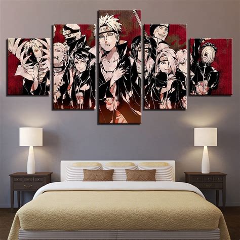 5 Pieces Canvas Paintings Cartoon Animation Naruto Pictures Home Decor