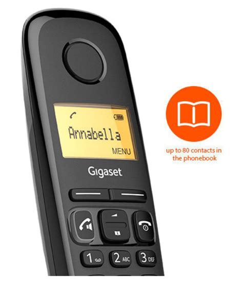 Buy Gigaset A270 MADE IN GERMANY Cordless Landline Phone ( Black ) Online at Best Price in India ...