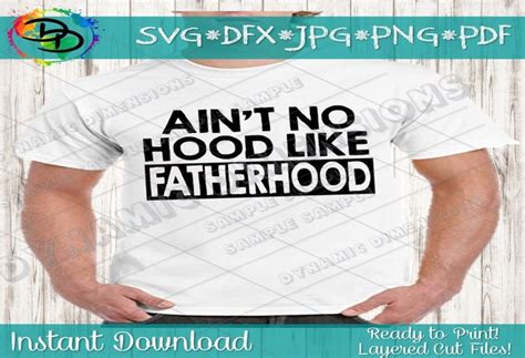 Aint No Hood Like Fatherhood Svg Dxf Graphic By Dynamic Dimensions · Creative Fabrica