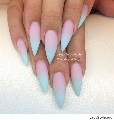 Matte Pink And Blue Nails Design Ladystyle
