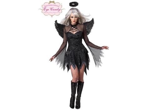 Sexy Black Fallen Angel Dress Costume Adult Medium 8 10