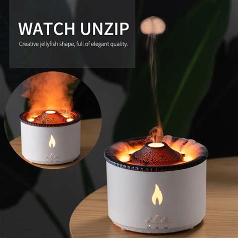 360ml volcanic flame aroma diffuser essential oil usb portable air humidifier with smoke ring