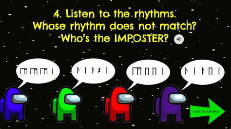 Whos The Imposter Among Us Rhythm Game Syncopa In 2021 Rhythm