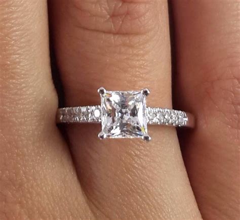 Carat Princess Cut Diamond Solitaire Engagement Ring Si D White