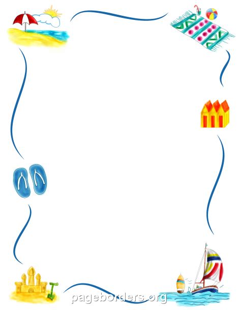 Beach Border Clip Art Page Border And Vector Graphics Page Borders