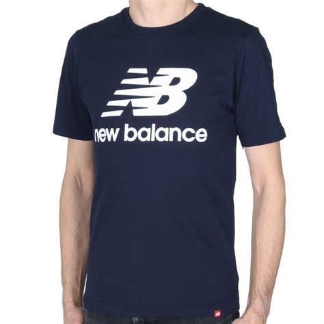 Mens New Balance T Shirts Essentials Stacked Logo Tee Pigment