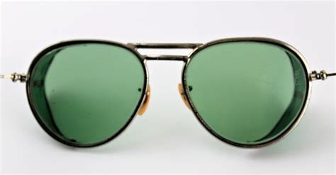 Vintage 1940s Willson Green Aviator Glasses Safety Glasses
